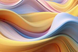 Abstract 3D Render. Colorful Background Design with Soft, Wavy Waves. Modern Abstract Wave Background. AI Generative photo