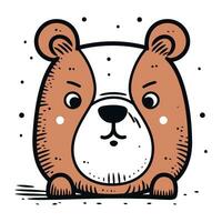 Cute cartoon bear vector illustration. Hand drawn vector illustration of cute bear.