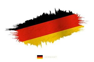 pintado pincelada bandera de Alemania con ondulación efecto. vector