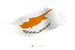 Painted brushstroke flag of Cyprus with waving effect. vector