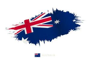 Painted brushstroke flag of Australia with waving effect. vector