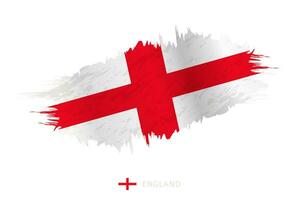 Painted brushstroke flag of England with waving effect. vector