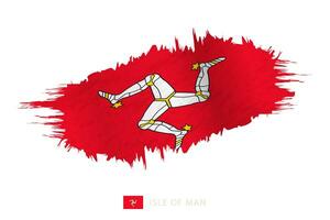 Painted brushstroke flag of Isle of Man with waving effect. vector