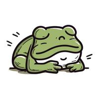Frog cartoon doodle icon. Vector illustration of a frog.