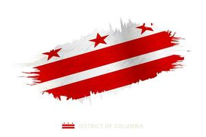 Painted brushstroke flag of District of Columbia with waving effect. vector