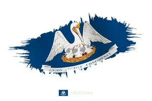 Painted brushstroke flag of Louisiana with waving effect. vector