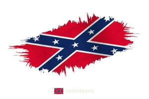 Painted brushstroke flag of Confederate with waving effect. vector