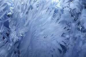 Abstract ice textures on car window in winter. Frosted Glass and Ice. A Textured Look. backgrounds and textures concept. AI Generative photo