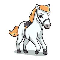 Horse cartoon isolated on a white background. Vector illustration of a horse.