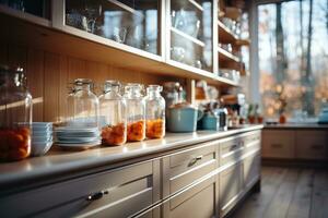 pacífico situación de el tarde en el cocina ai generado foto