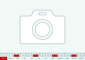 January 2024 for desk calendar. Vector template.