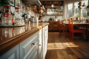 pacífico situación de el tarde en el cocina ai generado foto