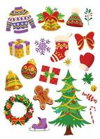 Set of Christmas Element Collection vector