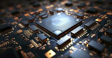 Processor Patterns. The Art of Computer Motherboards and Microchips. Generative AI photo
