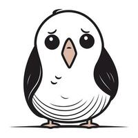 Cute cartoon penguin isolated on white background. Vector illustration.