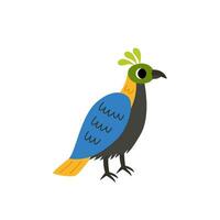 Vector illustration of cute monal bird isolated on white background.