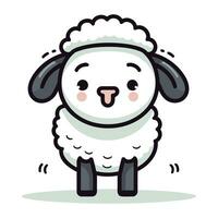 Cute sheep cartoon character. Vector illustration of cute cartoon sheep.