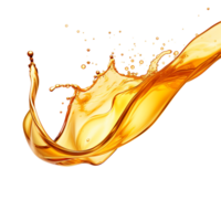 photorealistic image of a splash of oil, apple juice juice. transparent splash with drops and splashes. png