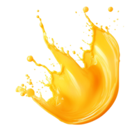 photorealistic image of an orange juice splash. splash of orange fruit juice with drops and splashes. png