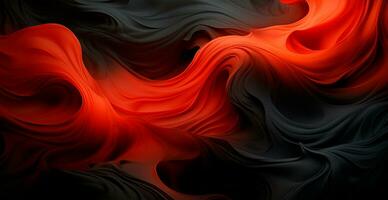 Black-red abstract background wavy lines - AI generated image photo