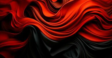 Black-red abstract background wavy lines - AI generated image photo