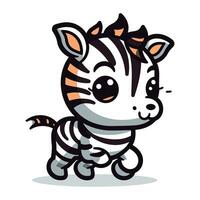 linda cebra dibujos animados mascota personaje vector ilustración.