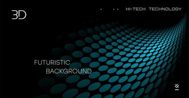 3D Abstract background with surface twisting effect. 3D balls in space. photo