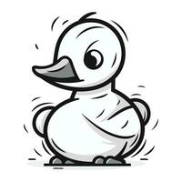 Cute cartoon duck. Vector illustration isolated on a white background.