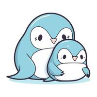 cute penguin couple cartoon vector illustration graphic design vector illustration graphic design