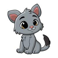 Cute cat cartoon on white background vector