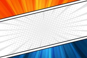 Empty comic book style frame background template vector