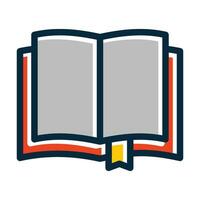 Open Book Vector Thick Line Filled Dark Colors