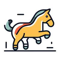 caballo vector ilustración. lleno línea diseño editable carrera icono.