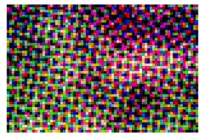 falha pixel pano de fundo. dados ruído Largo bandeira. desintegração efeito com cor píxeis. digital abstrato distorção e linhas. png