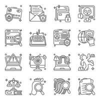 Pack of Cyber Security line Icons vector