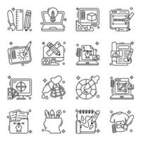 Pack of Design Tools line Icons vector