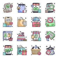 Pack of Purchase Flat Icons vector