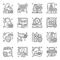 Pack of Crime and Security line Icons vector