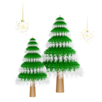 Kerstmis boom met ornamenten glas transparant, sneeuwvlok. vrolijk Kerstmis en feestelijk nieuw jaar, 3d geven illustratie png