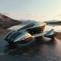 AI Generative futurism vehicle With a Copy space photo