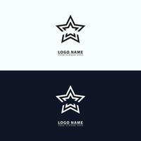 Abstract line star logo icon vector
