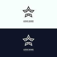 Abstract line star logo icon vector