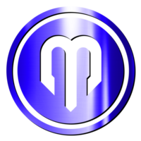 lettera m logo blu png