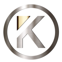 metallisk stil cirkel brev k logotyp png