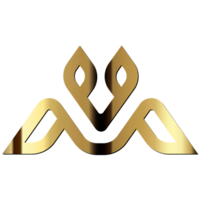 brev m logotyp guld png