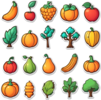 un conjunto de vegetales y frutas en ai generativo png