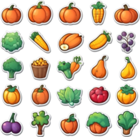 une ensemble de des légumes et des fruits sur ai génératif png