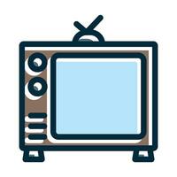 Television Vector Thick Line Filled Dark Colors