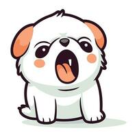 Cute cartoon dog. Vector illustration isolated on a white background.