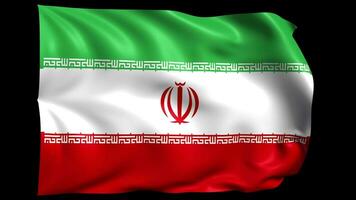 Eu corri bandeira tecelagem animação. 4k iraniano bandeira vôo dentro a céu video